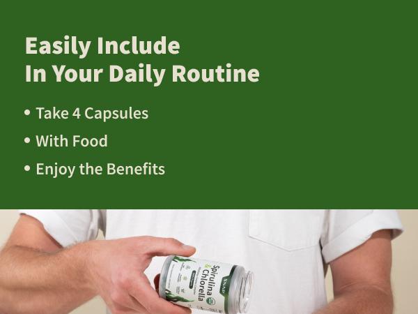 Snap Supplements - Spirulina + Chlorella - 30 Servings - Natural Supplement Capsules Healthcare Edible