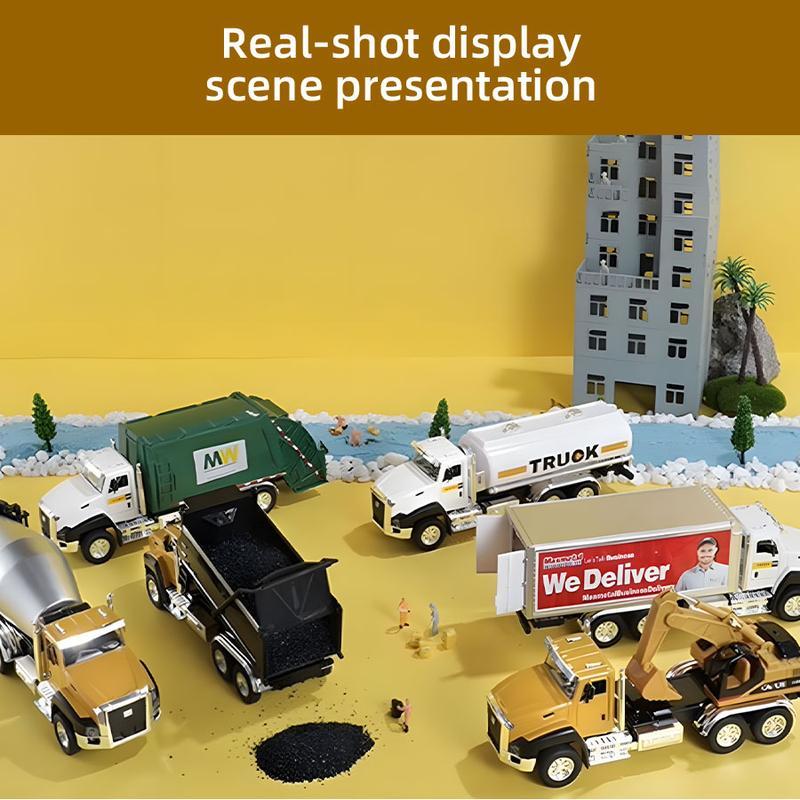 3-in-1 1:50 Die-Cast Metal Model Car Set Construction Vehicles City Traffic Trucks Fire Engines Ideal Gift for Kids