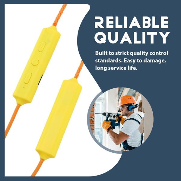 Ear Plugs Bluetooth Earphone for Work Noise Suppression Hearing Protection Construction Sites Noisy Places Audio Charging Silicone Shockproof Earbud Headset Orange Electronic Chargeable