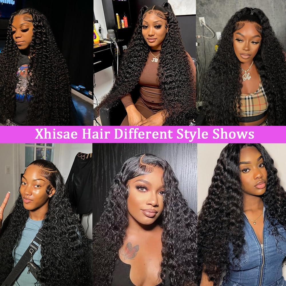 Urody 220% Density Curly Hair Wigs HD Transparent 13x6 Lace Front Wigs Brazilian Deep Curly Pre Plucked Human Hair Wigs Deep Wave Lace Frontal Wigs For Women