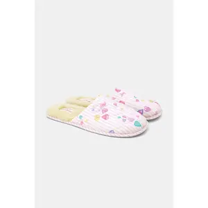 Candy Heart Stripe Quilted Slippers