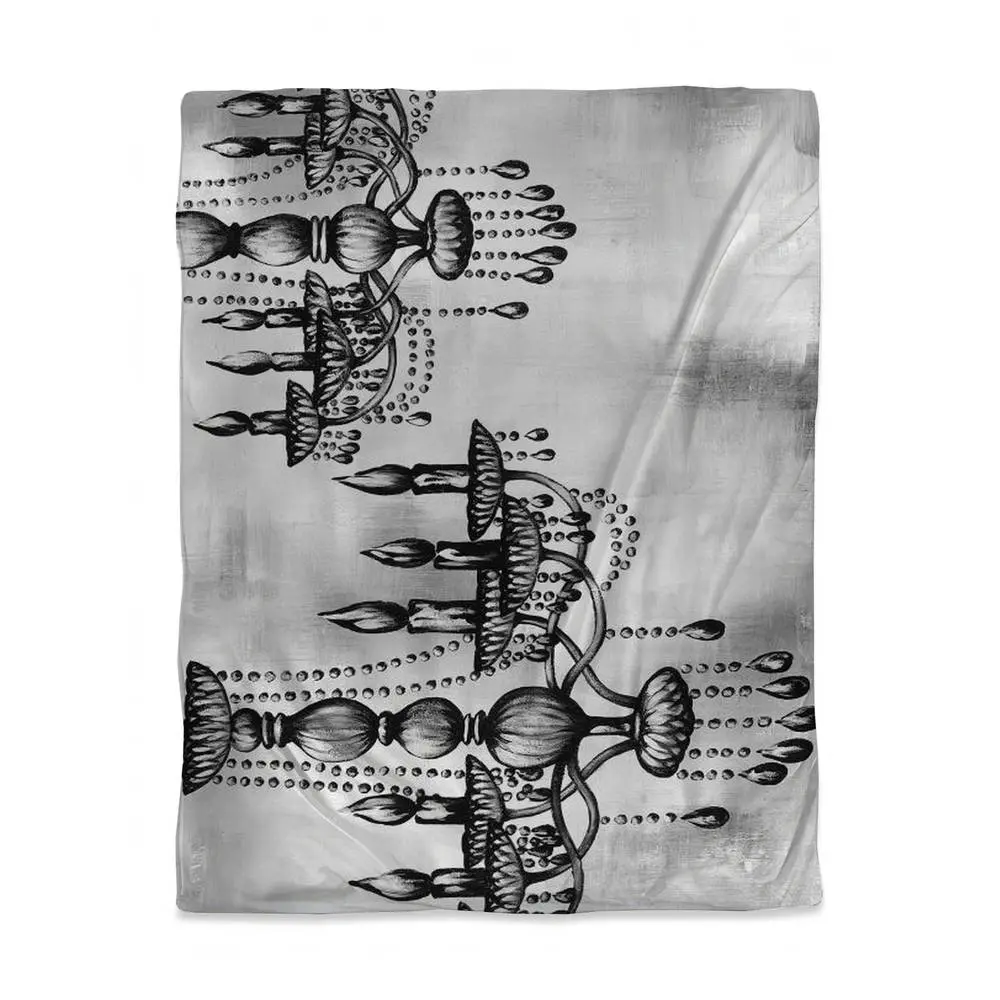 Twin Size (Single) Microfibre Duvet Cover with 360 Stand, Still Life Kitchen Design 3817-HWCT-SL3, Crystal Print Chandelier Motif, Premium Durable Materials, for Bedroom Use, Elevate Room & House Decor