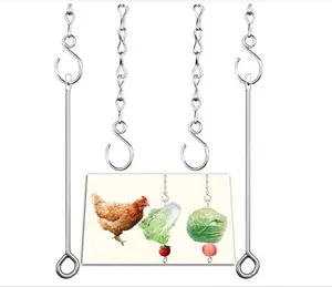 Chicken Vegetable Hanging Feeder Toy for Hens Pet Chicken Veggies Skewer Fruit Holder for Hens Large Bird