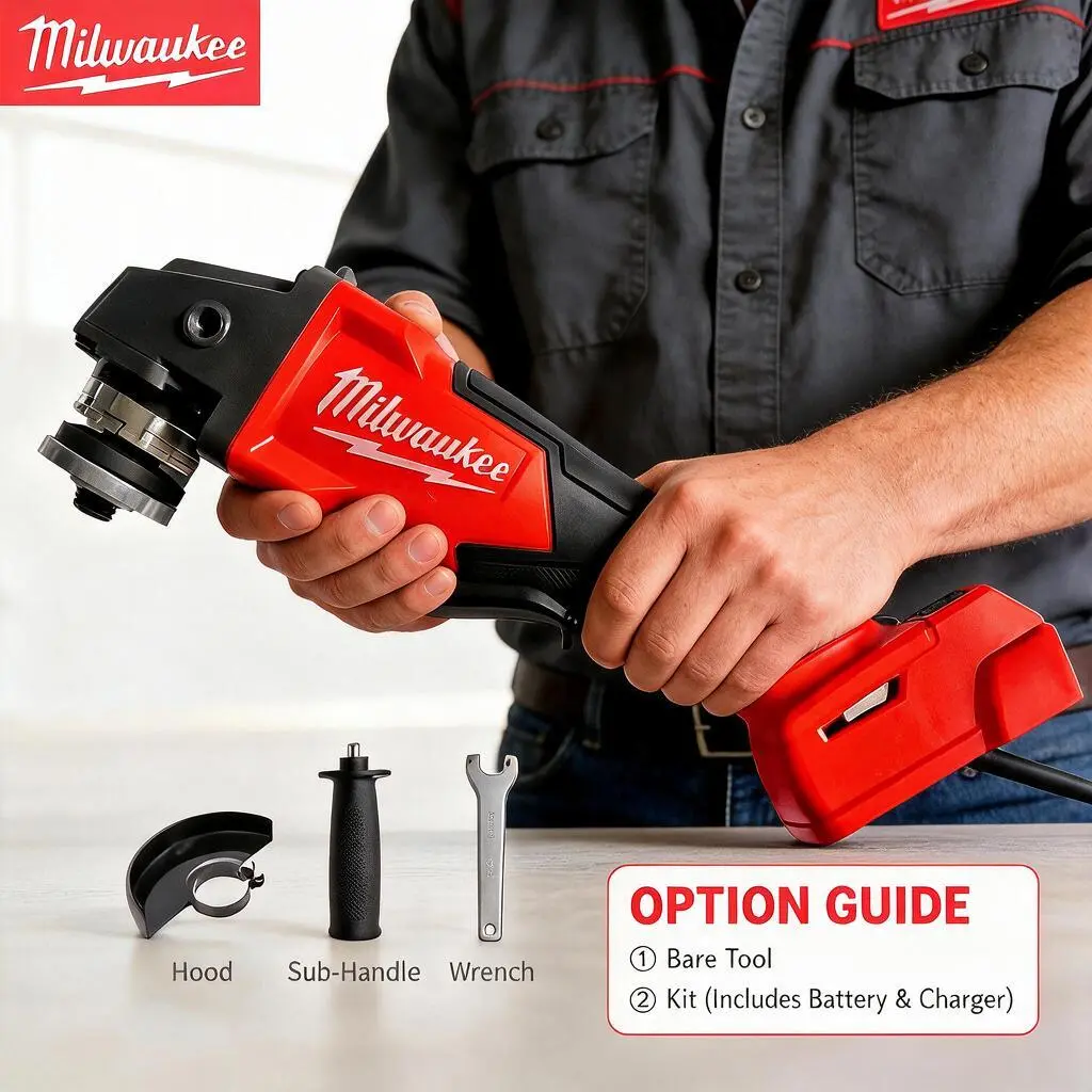 Milwaukee M18 125mm Power Brushless  Angle grinder Electric Cordless Polishing 4 Gears Variable Speed Cutting Power Tools car home cut machine