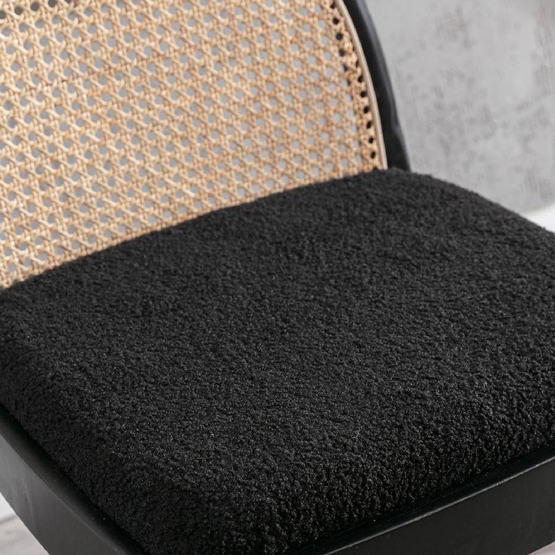 【Valentines'Day】DAYALANE Modern Salem Rattan Bar Stools Set of 2 - Beige Black White Gray - Counter Height Barstools with Wood Legs for Kitchens - Elegant Rattan Backrest & Festive Dining Room Chairs