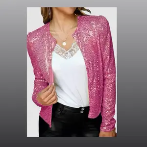 Pink Sequin Blazer Jacket