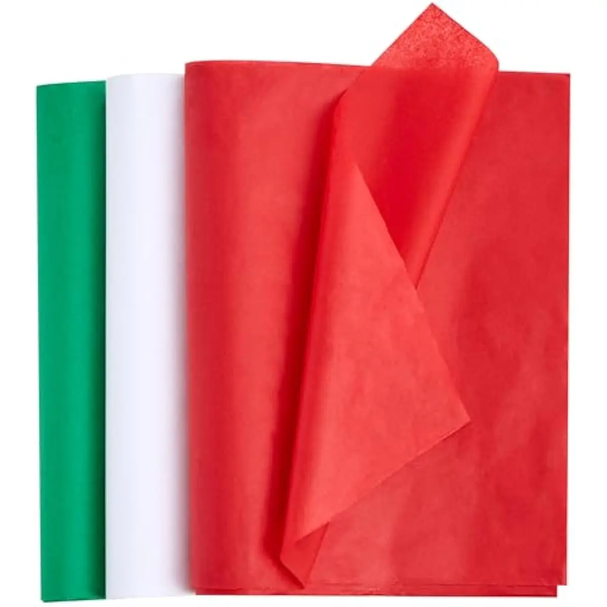 JOYIN 36 Sheets Christmas Tissue Paper (Red, Green & White), 20" x 20" Wrapping Papers for Christmas Party Supplies, Xmas Tissue Paper for Gift Bags, DIY Gift wrap Craft Decorations