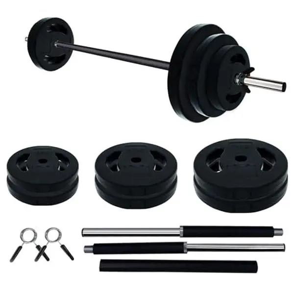 GARVEE Adjustable Barbell Weights Set with 51-in Bar, Round Plates & Cardio Pump Function - Multi-Color Home Gym Strength Training Equipment (Includes Bar)