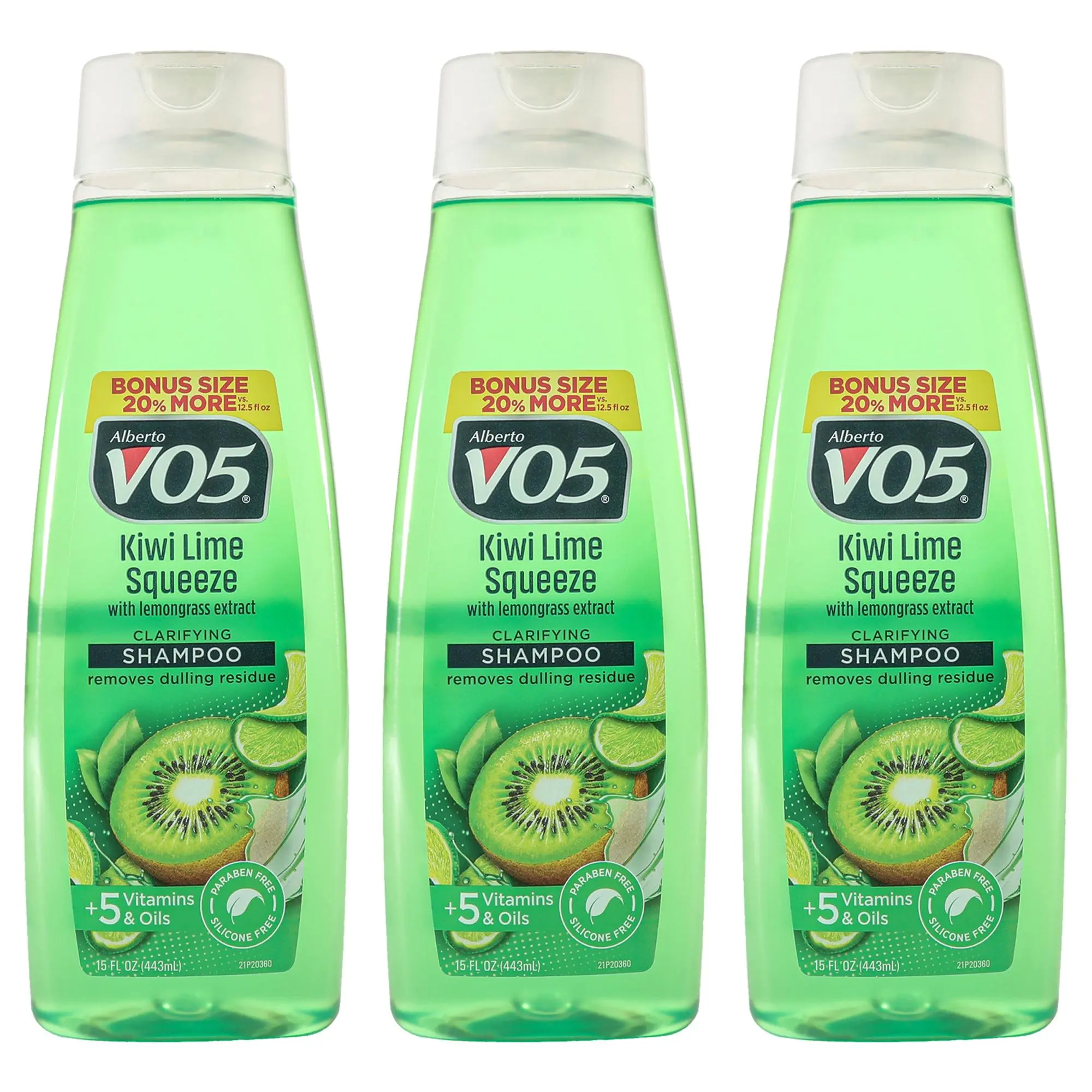 Clarifying Kiwi Lime Squeeze Shampoo by Alberto VO5 for Unisex - 15 oz Shampoo - Pack of 3