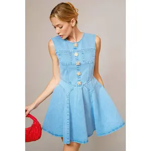 The Marlowe Jeweled Button Dress