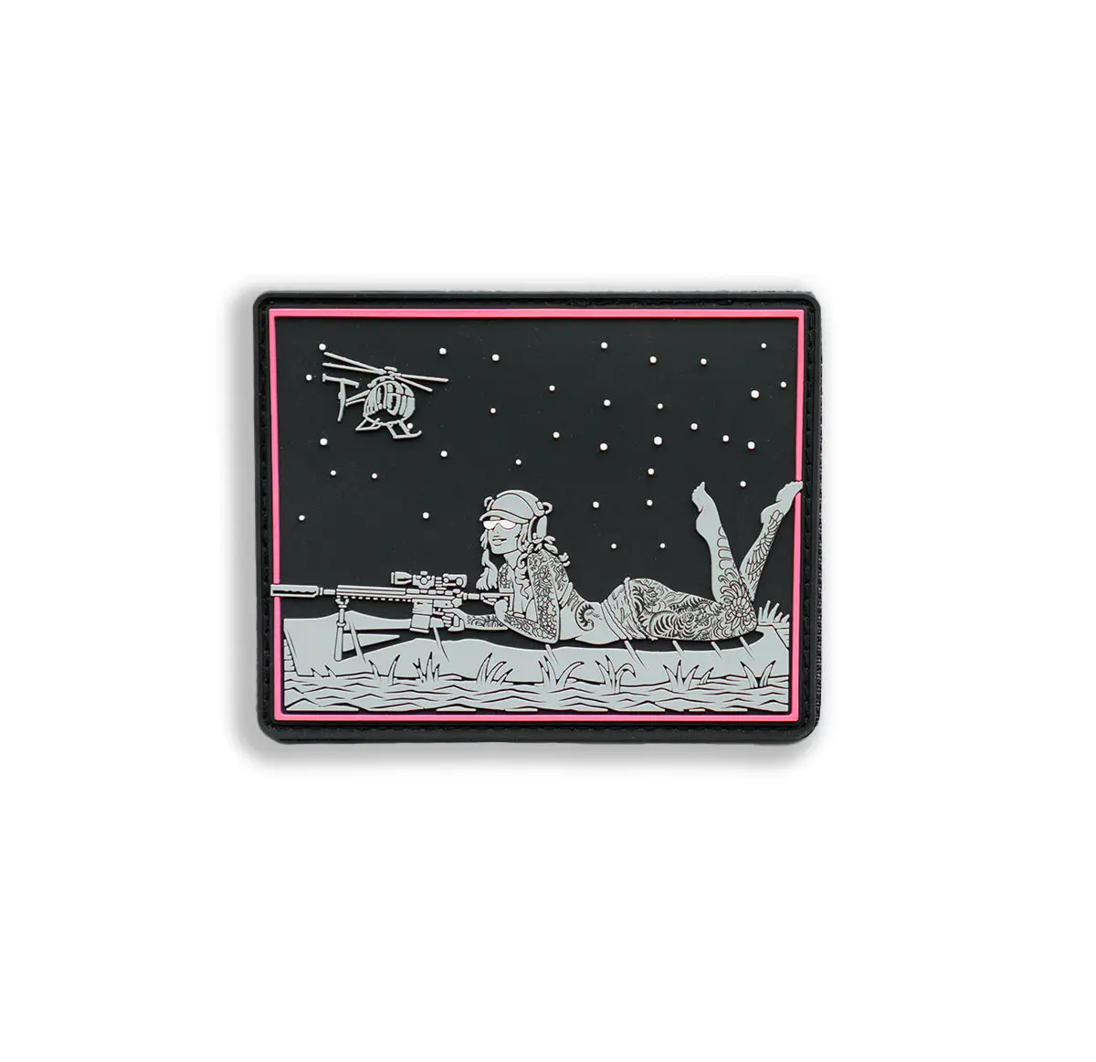 Overwatch Patch - Heavy-Duty PVC Tactical Gear with Molded Hook and Loop Fastener Backing 3 Inches Wide Tattooed Long-Haired Bombshell Design