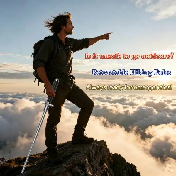 Outdoor hiking tools, multifunctional trekking poles, durable and retractable
