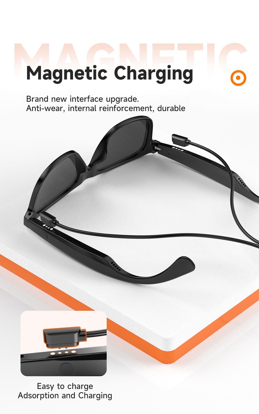 Smart Glasses, Bluetooth Sunglasses Audio Eyewear, Built-in Mic & Speakers, Athletic/Outdoor UV Protection Unisex, Summer,Waterproof, Smart Summer Gear