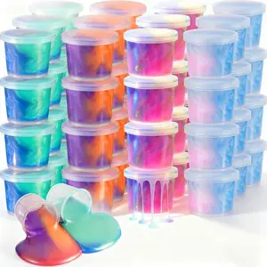 Easter Gift 24Pack Galaxy Slime kit Party Favors for Girls & Boys,Colorful Slime Set, Non-Sticky, DIY Slime Toys for Christmas Stocking Stuffers,Easter Basket Stuffers Classroom Reward