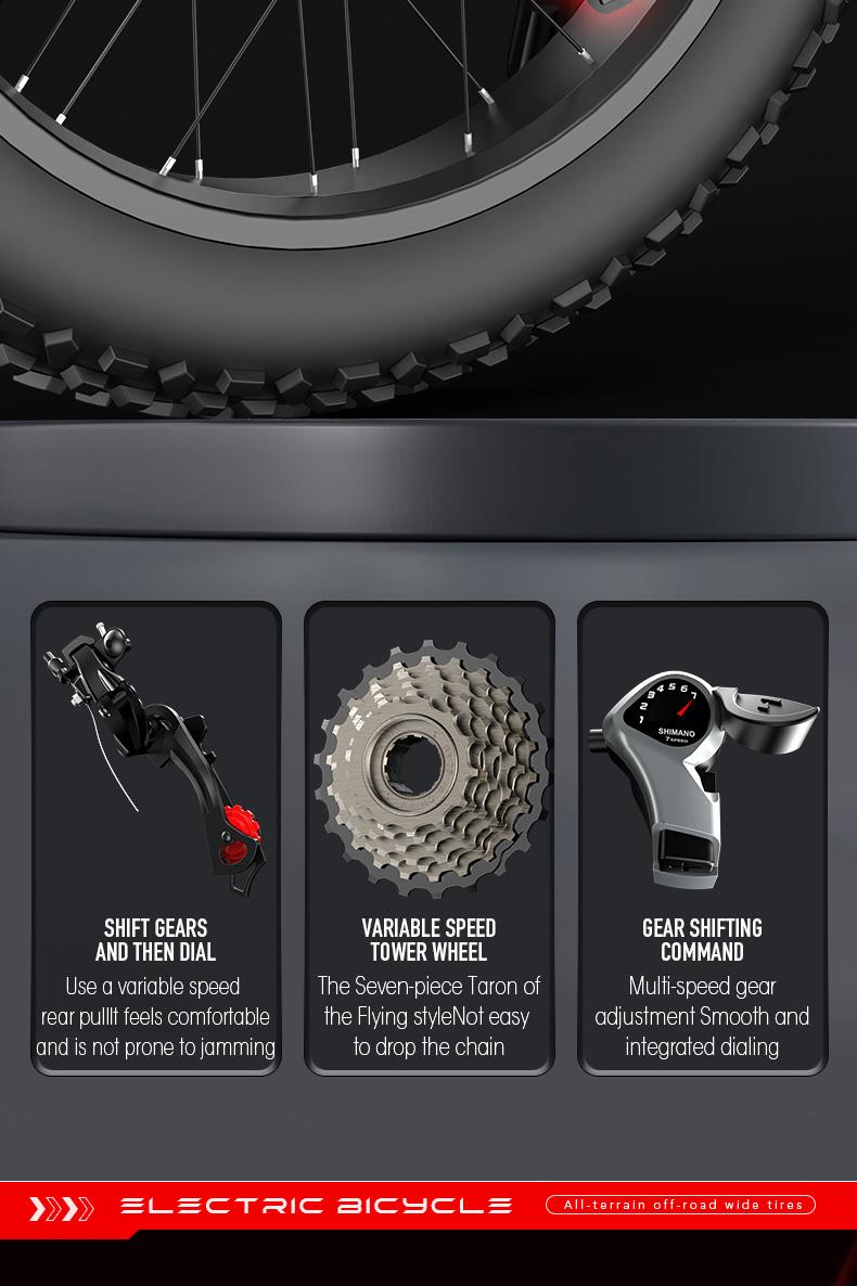 20-Inch All-Terrain Electric Folding Bicycle with High-Carbon Steel Structure 48V 20A-25A Battery 20x4 Off-Road Tires for Versatile Use as Electric Bicycle & Motorcycle SpringStatements