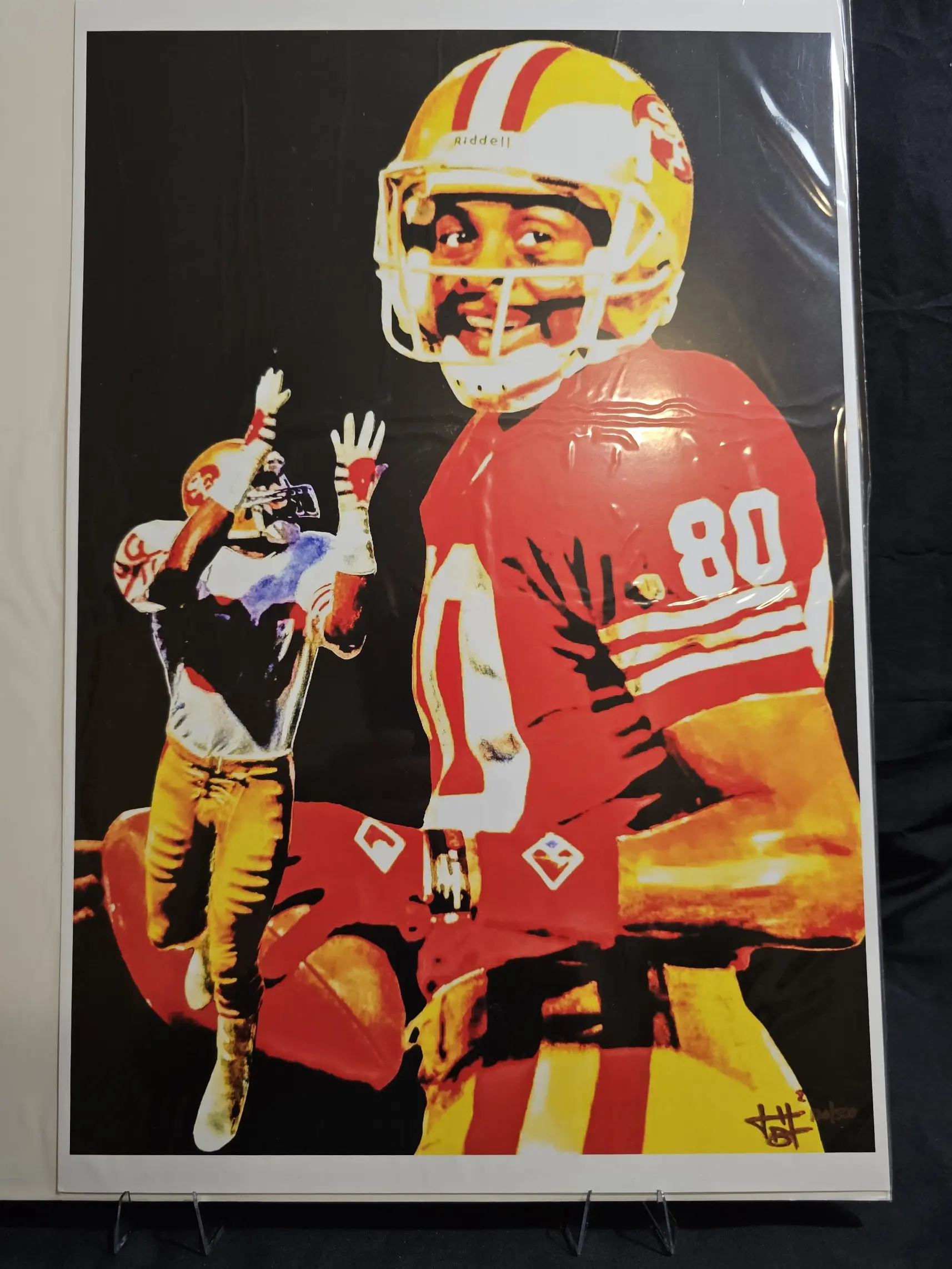 Jerry Rice LE Lithograph Signed By The Artist Brian Barton PA COA
