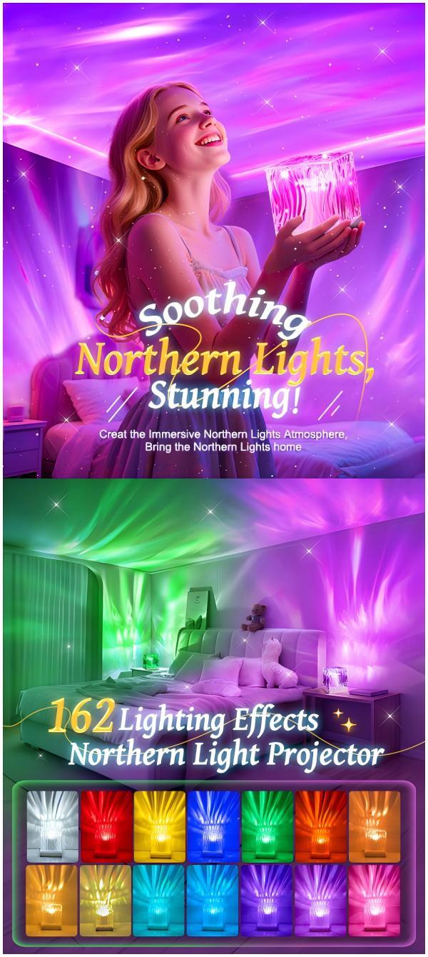 Valentine's gift -One Fire Flower Lamp Ambient Lighting for Bedroom, Cool Things Water Ripple Lamp,Dimmable+Remote+Timer Space Projector Gifts for Women Who Have Everything,Pink Roses Romantic Bedroom Decor