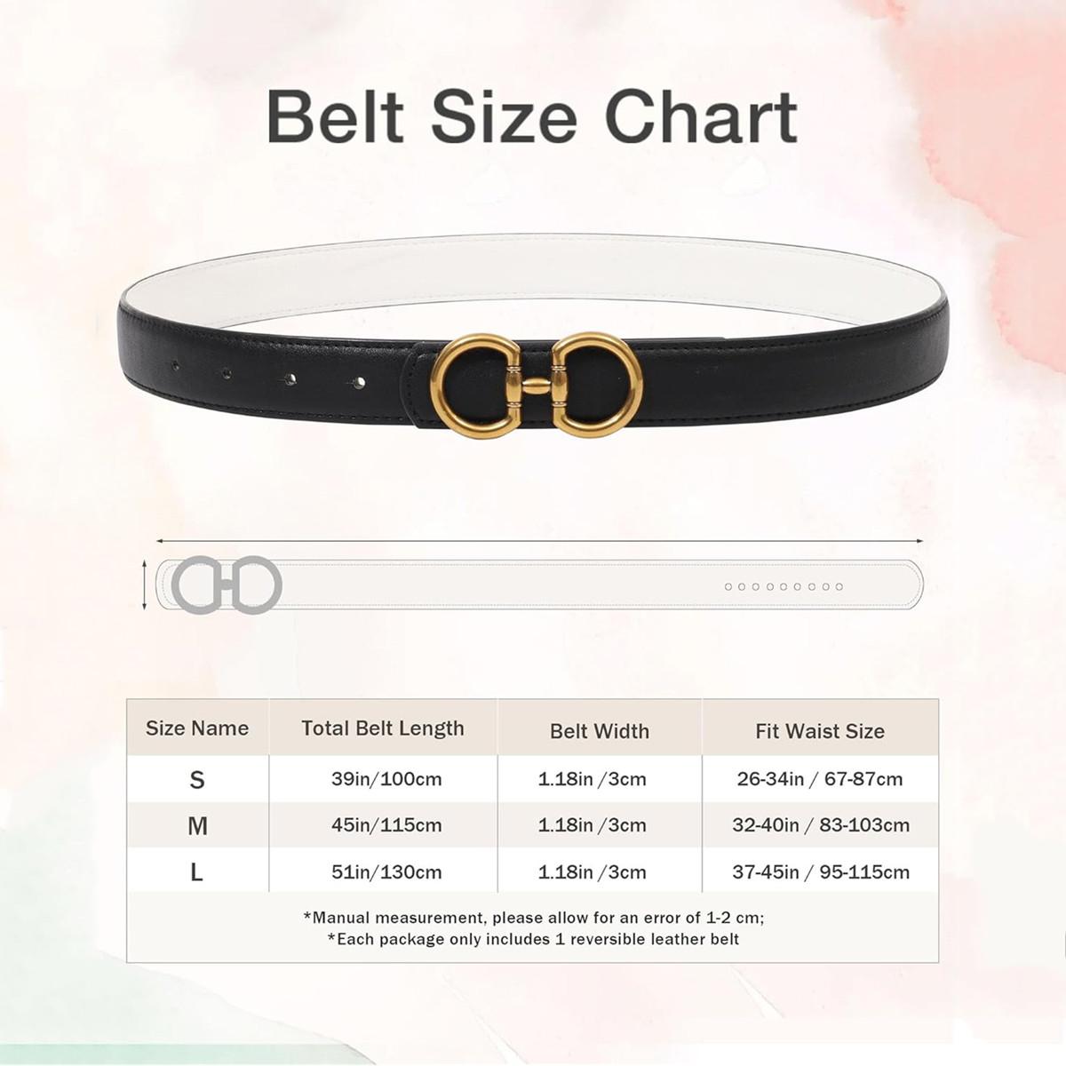 AWAYTR Reversible Belt for Women 2 in 1 Ladies Fashion Leather Belts with Horseshoe Buckle for Jeans TikTokShopBlackFriday