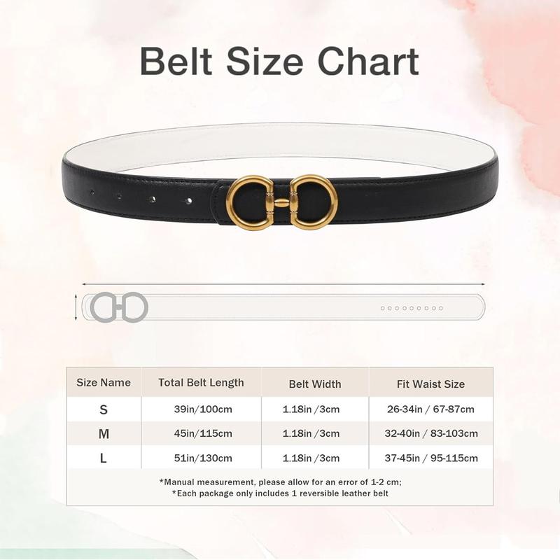 AWAYTR Reversible Belt for Women 2 in 1 Ladies Fashion Leather Belts with Horseshoe Buckle for Jeans TikTokShopBlackFriday