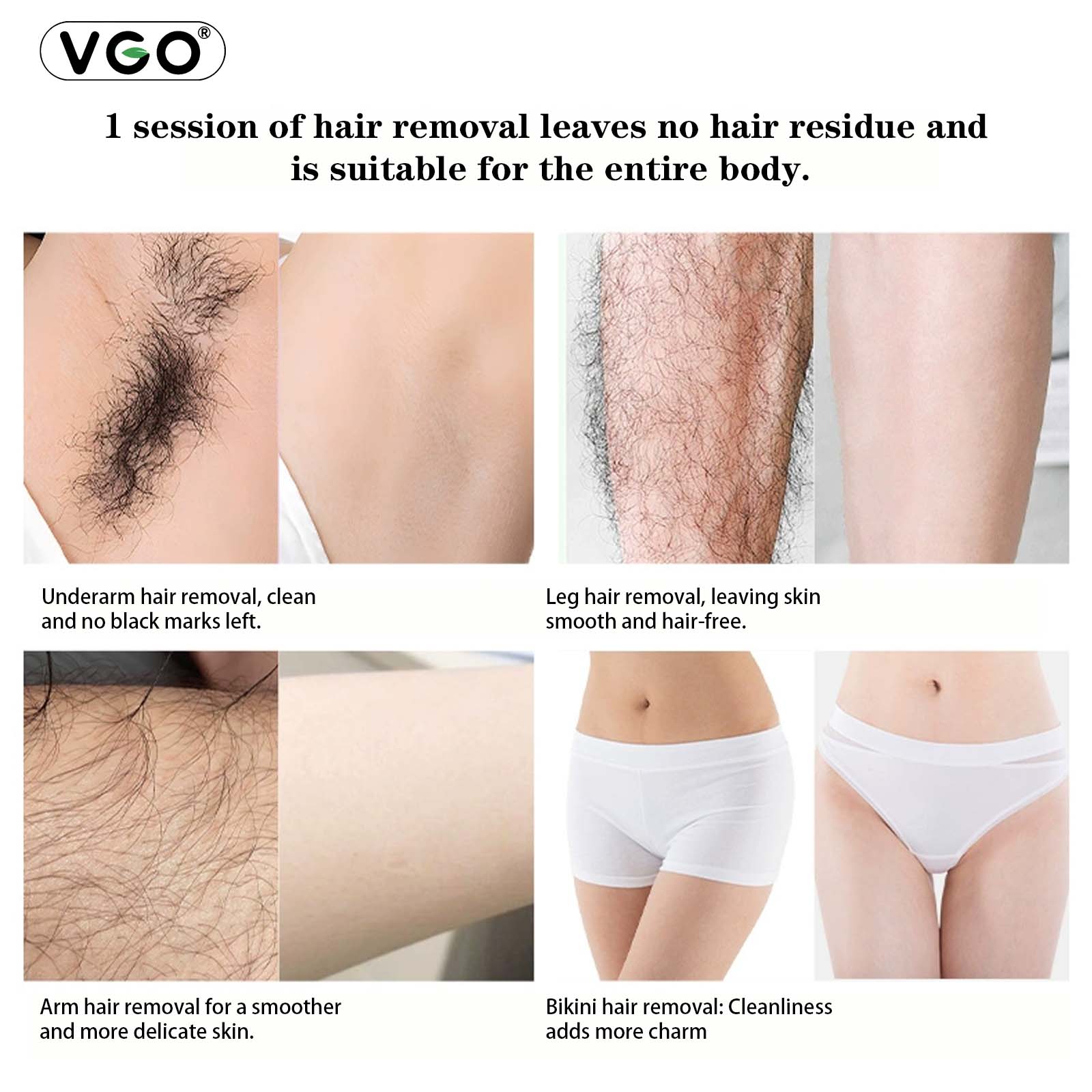 VGO Gender-Free Pain-Free Hair Removal Cream, Body, Back and Leg Hair Removal Gel, Suitable for All Skin Types for Quick Hair Removal  120ml /4.06 oz