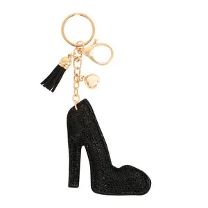 Sparkly Rhinestone High Heel Keychain with Tassel| Glam Bag Charm & Car Key Accessory| Chic Fashion Gift for Women & Bridesmaids
