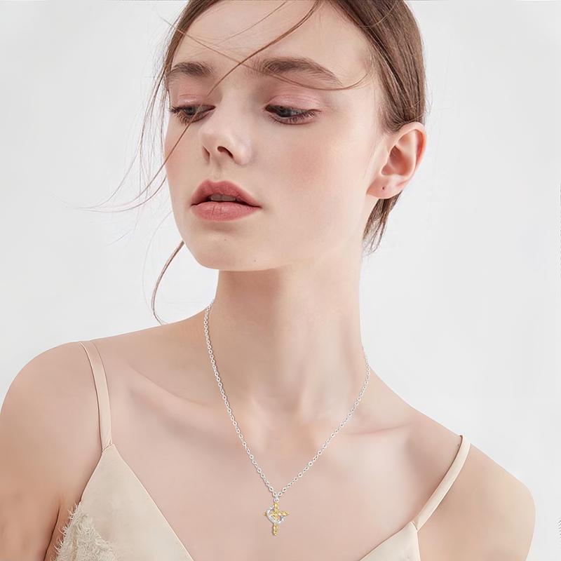 Tewiky Colorful Simple Crown & Cross Pendant Choker Necklace Set for Women & Men  Pretty Crown Cross Necklace For Daily Party Clothing Decor Trendy All-match & Exquisite Jewelry for Gift Fall Outfits,the best christmas gift