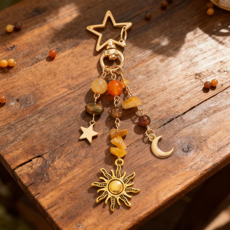 Sun and Moon Design Keychain Colorful Star Beads Key Chain Gemstone Charm, Y2K Aesthetic Boho Hippie Purse Charm for Women,Men, Handbag & Backpack Decoration, Christmas Gifts Sun and Moon Design Keychain Colorful Star Beads Key Chain Gemstone Charm, Y2K Aesthetic Boho Hippie Purse Charm for Women,Men, Handbag & Backpack Decoration, Christmas Gifts