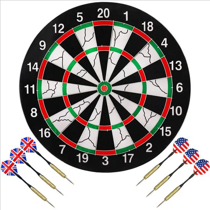 18" Diameter Tournament Dartboard with Easy-to-Read Number Ring, Plastic-Metal Mounting Hardware - Indoor Adult Game Set, Target Darts Compatible, Ready-to-Play Car Interior Accessory Gift, Indoor Game Set
