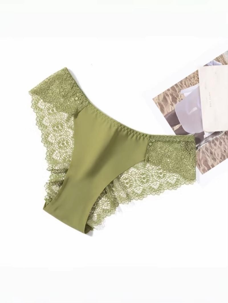 Women's Contrast Lace Panty, Soft Comfy Breathable Knicker for Daily Wear, Underwear for All Seasons floral design lingerie collection sexy bikini Multicolor Comfort Stretch womenswear