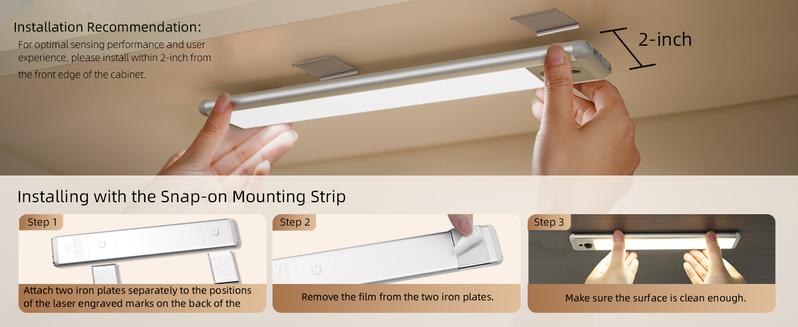 EZVALO Under Cabinet Lights, Warm Light, Wireless, Rechargeable Motion Sensor Light, Dimmable. Black Friday, Christmas Gift, home decor #springtok Lighting Modes Adjustable