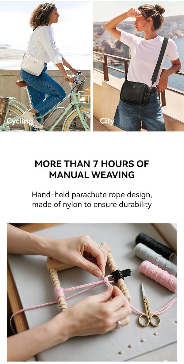 BOSTANTEN Crossbody Bags for Women Vegan Leather Designer Shoulder Purses Trendy Small Handbags with Paracord Strap