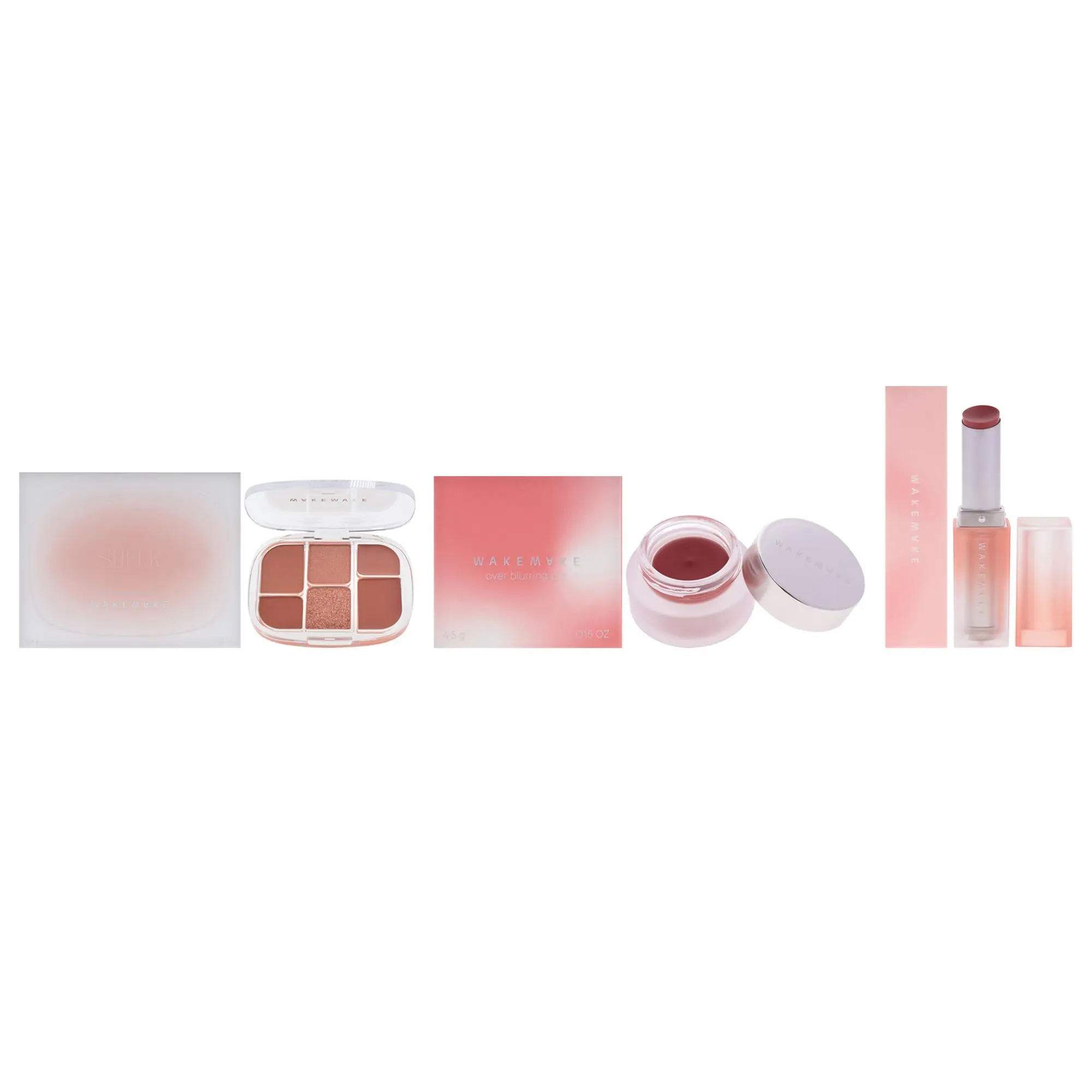Wakemake Kit by Wakemake for Women - 3 Pc Kit 0.22oz Makeup - 03 Lavander Pleasure, 0.15oz Makeup - 08 Berry Blum, 0.12oz Lipstick - 02 Slower Moment, Cosmetic, Lavender, Refined