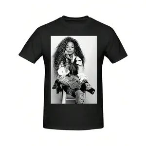 [Casual Cotton Jackson Tee] Men'S Janet Music Jackson Graphic Tee - Soft Cotton, Short Sleeve, Crew Neck - Casual & Comfortable For All Seasons,Men Summer Outfits,Summer Clothes,Men Graphic Tees,Streetwear Men,Back To School,Gift,Halloween,Thanksgiving