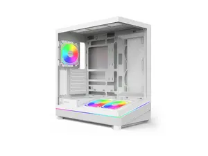MONTECH SKY 3 ATX PC Case, Panoramic Glass, Adjustable Airflow, Personalized Design, 360mm Radiator Support, 3x120mm ARGB PWM Fans Pre-Installed, Compact Build for Next-Gen GPU, White (SKY3W)