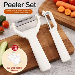 2 in 1 Vegetable Peeler, Multifunctional Peeler & Grater, Kitchen Fruit Peeling Shredding Tool