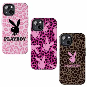 Leopard Pink Playboy Phone Case For iPhone, Samsung & Google Pixel, Trendy Tough Case, Birthday Gift For Women Men N