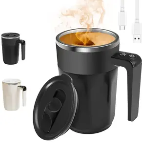 Electric Self-stirring Coffee Mug Magnetic Stirring Cup Rechargeable Automatic Mixing Cup w/LCD Thermometer