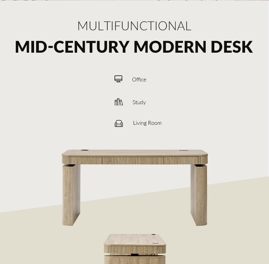 Hulala Baggio Modern Electric Height-Adjustable Standing Desk with Smooth Sit-to-Stand Transition, Concealed Storage, and Smooth-Gliding Drawers