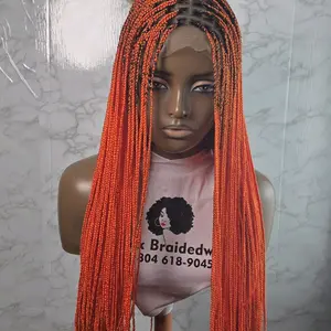 black root ginger knottless braid in 30 inches