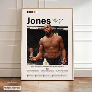 Jon Jones UFC Poster, MMA Wall Art Print, Champion Fighter Decor, Perfect Gift for UFC Fans, Framed Fighter Art, Jon Jones Print, Jone Jones