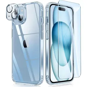 Entronix Case Compatible with iPhone 15 Plus - [hard] Slim Clear, Screen Protector & Camera Lens Protector Cover Protection