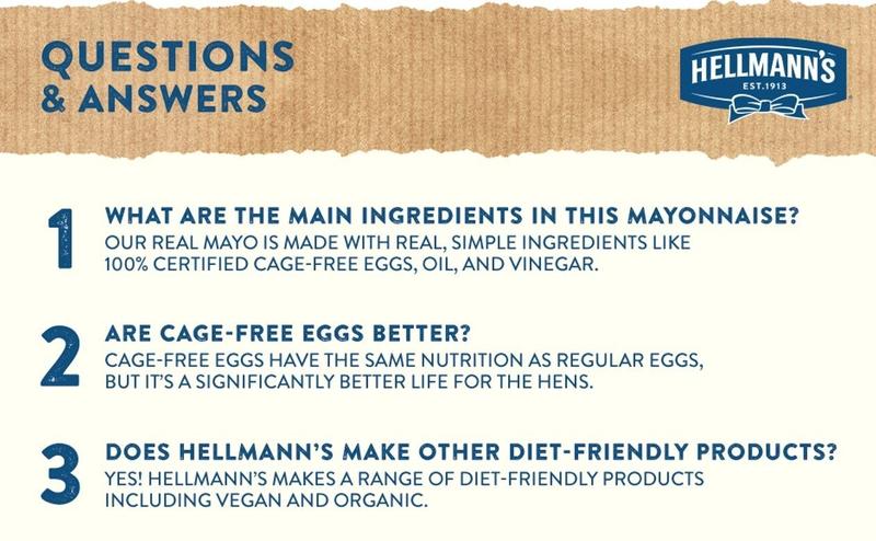 Hellmann's Real Mayonnaise Real Mayo For a Creamy Sandwich Spread or Condiment Gluten Free, Made With 100% Cage-Free Eggs 15 oz