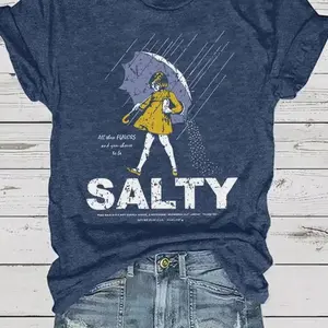 Adult & Youth Salty Girl Tee: Women's Vintage Cotton Blend T-Shirt, Gift For Her, Trendy Casual Tee, Gift For Mom