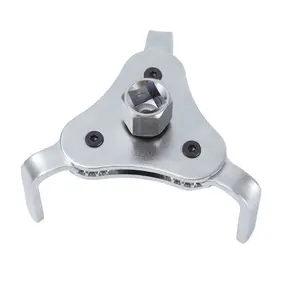 Universal Oil Filter Wrench Adjustable, 3 Jaw Oil Filter Removal Tool Set for Diameter from 2.2 Inch to 4.2 Inch, 2 Way Oil Filter Change Tool for Vehicle Engine Filters(Silver)