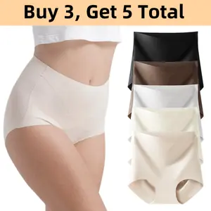 David Archy Women‘s Seamless High Waisted Panties-Full Coverage Tummy Control Briefs, Ultra Soft & Breathable Underwear Multipack 5 Pack