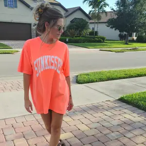 Neon Orange Comfort Colors Sunkissed Shirt Summer Tees Oversized Tshirt Preppy Shirts Beachy Tees Preppy Clothes Comfort Colors Shirt Trendy Summer T-Shirt