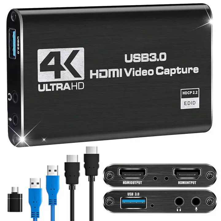 4K Video Capture Card 1080P 60fps HD Video Recorder Grabber For OBS Capturing Game Card Live With USB3.0 Cable HDTV Cable #SummerVibes
