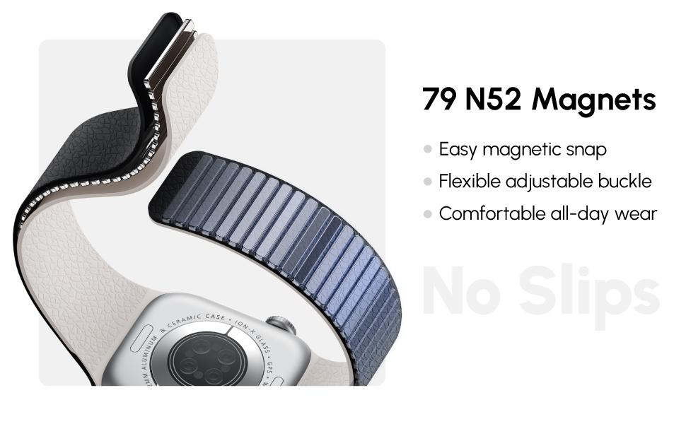 Suitisbest Snap Duo Magnetic Silicone Band for Apple Watch 42mm(S1-S3)/44mm/45mm/46mm/49mm(Ultra 1/2/3) – Quick Snap-On, Two-Tone Design, Durable & Comfortable