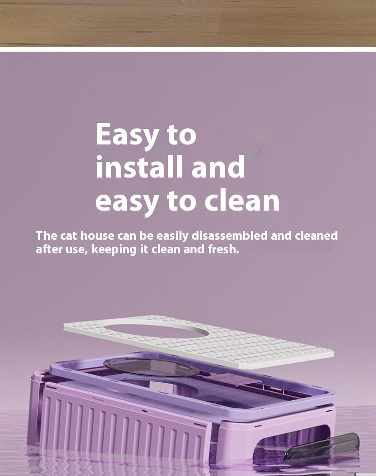 Extra Deep Cat Litter Box with Foldable Drawer – Enhanced Odor Control & Splash-Proof Design for Optimal Cleanliness and Convenience