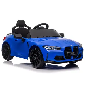 BMW M4 12v Kids ride on toy car 2.4G W/Parents Remote Control,Three speed adjustable,Power display, USB,MP3 ,Bluetooth,LED light,story,A handle with wheels and a pull, easy to carry